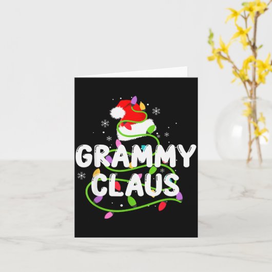 Grammy Claus Funny Christmas Lights Pajama Family Karte (Gelbe Blume)