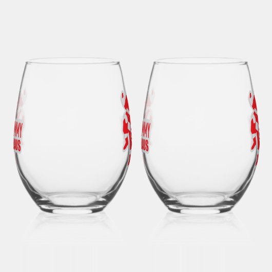 Grammy Claus Humorous Weinglas Ohne Stiel (Links)