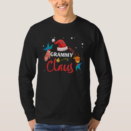 Grammy Claus Santa Christmas Matching Family Pajam T-Shirt (Vorderseite)