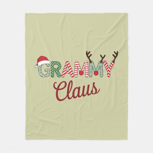 Grammy Claus Weihnachten Grandma Geschenk Xmas Fleecedecke (Vorderseite)