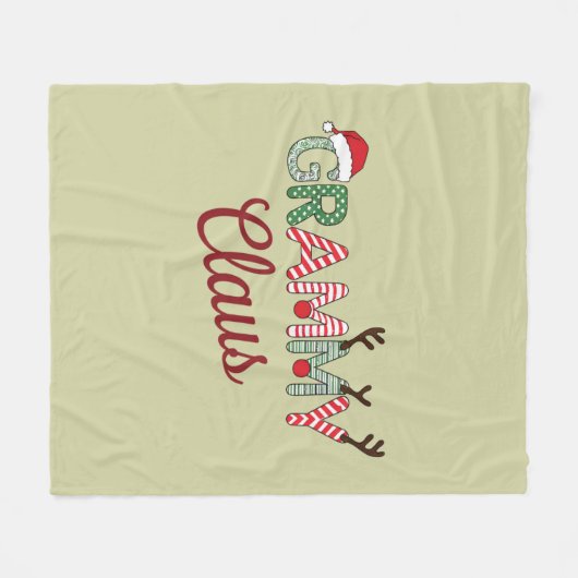 Grammy Claus Weihnachten Grandma Geschenk Xmas Fleecedecke (Vorderseite (Horizontal))
