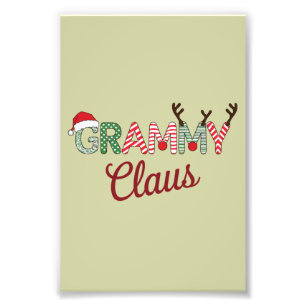 Grammy Claus Weihnachten Grandma Geschenk Xmas Fotodruck