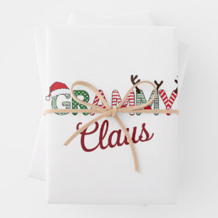 Grammy Claus Weihnachten Grandma Geschenk Xmas Geschenkpapier Set