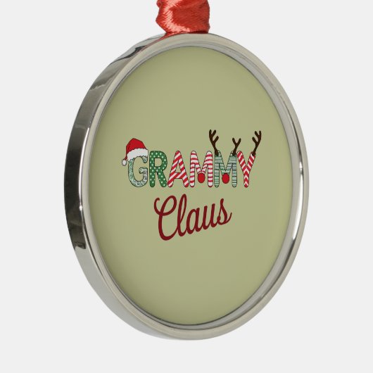 Grammy Claus Weihnachten Grandma Geschenk Xmas Ornament Aus Metall (Rechts)
