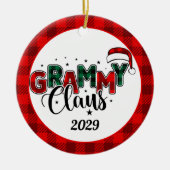Grammy Claus Weihnachts-Foto Kariert Keramik Ornament (Vorne)