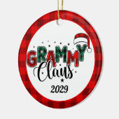 Grammy Claus Weihnachts-Foto Kariert Keramik Ornament (Links)