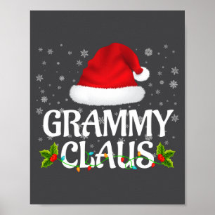 Grammy Claus Weihnachtslichter Santa Pyjama Famili Poster