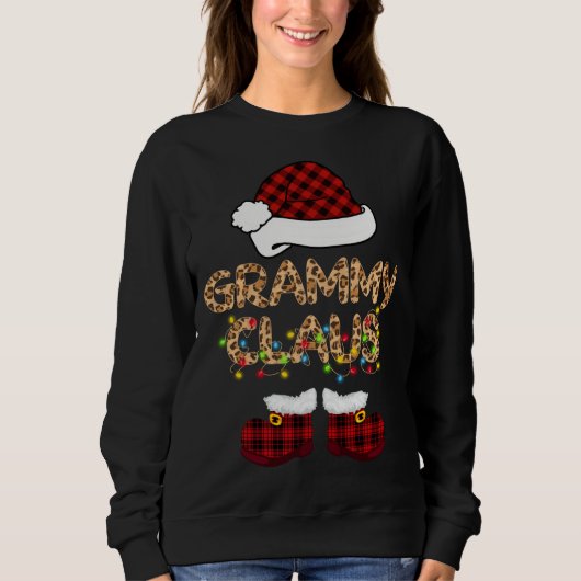 Grammy Claus Weihnachtsmannmütze Weihnachtsmatte F Sweatshirt (Vorderseite)