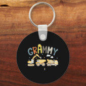 Grammy Construction Crew Bagger Geburtstagsjunge Schlüsselanhänger (Vorderseite)