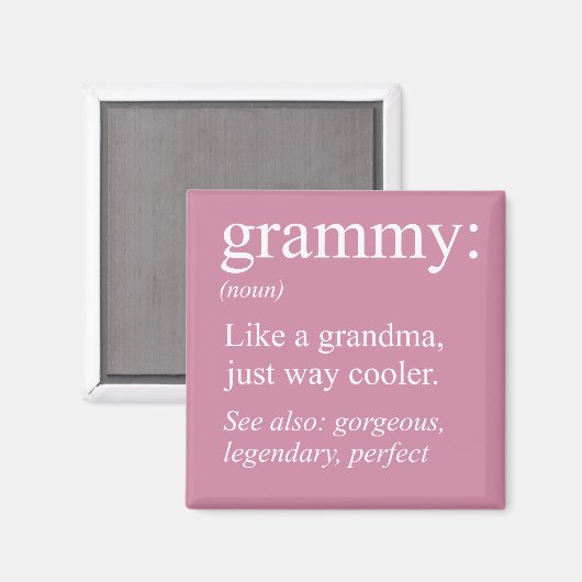 Grammy Definition, Oma, Nana-Geschenk Magnet (Vorderseite/Rückseite)