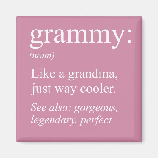 Grammy Definition, Oma, Nana-Geschenk Magnet (Vorne)
