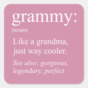 Grammy Definition, Oma, Nana Gift Button Quadratischer Aufkleber