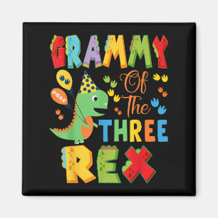 Grammy der drei Rex 3. Geburtstagsjunge Dinosaurie Magnet