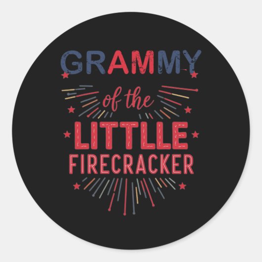Grammy des kleinen Firecracker 4. Juli Geburt Runder Aufkleber (Vorderseite)