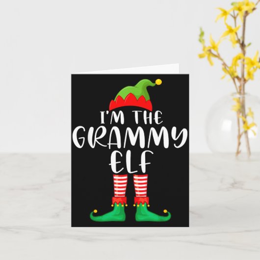 Grammy Elf Matching Family Group Christmas Party P Karte (Gelbe Blume)