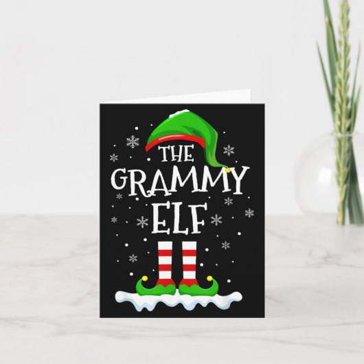 Grammy Elf Squad Xmas Family Matching Group Christ Karte (Vorderseite)