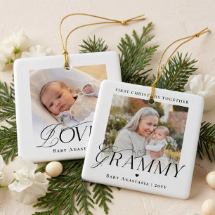 Grammy Erstes Weihnachten Enkelkind Foto Erinnerun Keramikornament