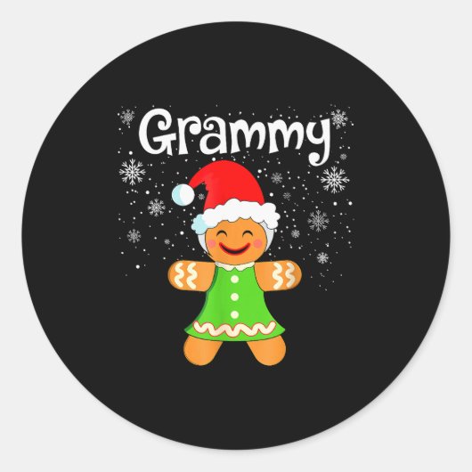 Grammy Gingerbread Family Matching Christmas Women Runder Aufkleber (Vorderseite)