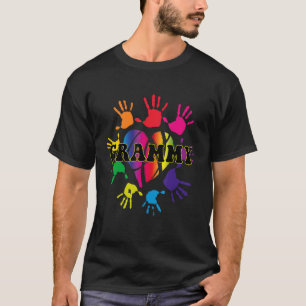 Grammy Heart Hand Print Kids Handprint Oma Mot T-Shirt