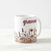 Grammy Modernes Blumendesign Kaffeetasse (VorderseiteRechts)