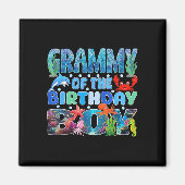Grammy of the Birthday Boy Aquarium Sea Animals Magnet (Vorne)