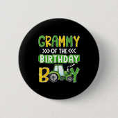 Grammy Of The Birthday Boy Tractors Farm Trucks Fa Button (Vorderseite)