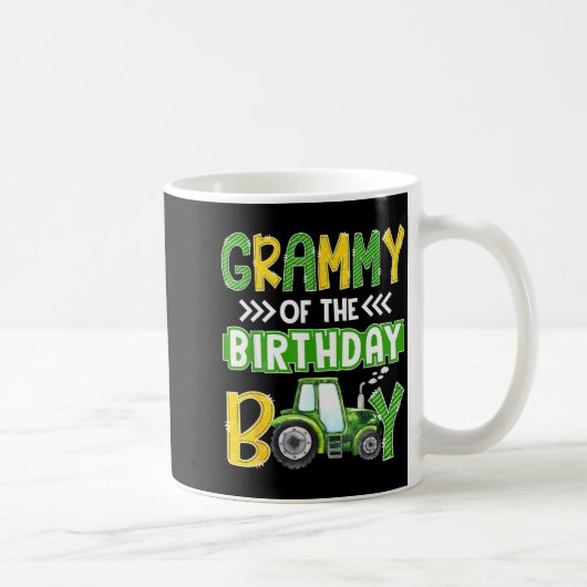 Grammy Of The Birthday Boy Tractors Farm Trucks Fa Kaffeetasse (Rechts)