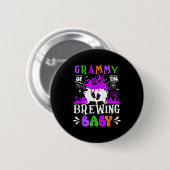 Grammy Of The Brewing Baby Grandma To Be Halloween Button (Vorne & Hinten)