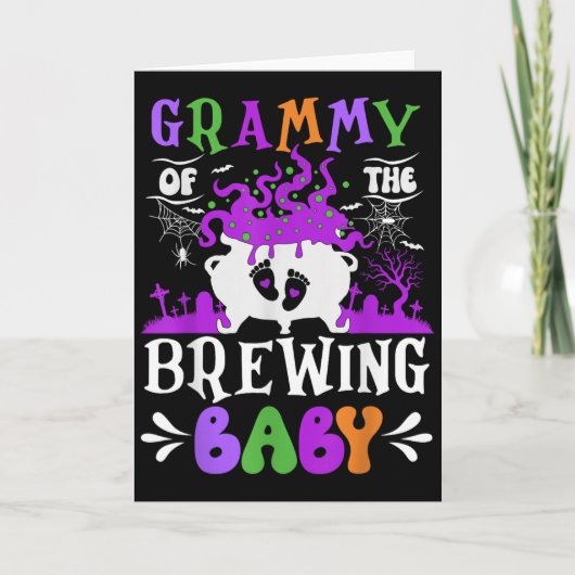 Grammy Of The Brewing Baby Grandma To Be Halloween Karte (Vorderseite)