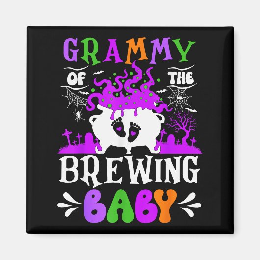 Grammy Of The Brewing Baby Grandma To Be Halloween Magnet (Vorne)