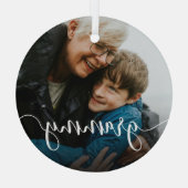 Grammy Oma Script Overlay Ornament Aus Glas (Rückseite)