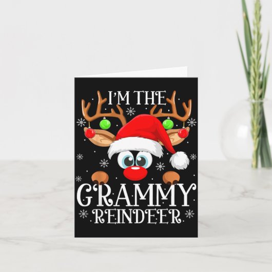 Grammy Reindeer Christmas Family Matching Group Fu Karte (Vorderseite)