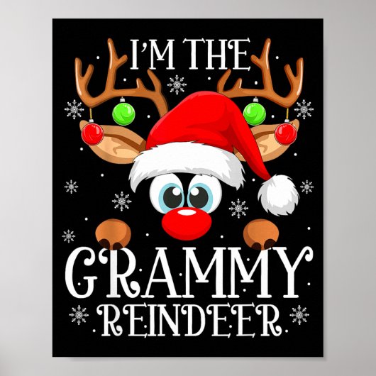 Grammy Reindeer Christmas Family Matching Group Fu Poster (Vorne)