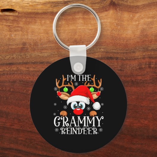 Grammy Reindeer Christmas Family Matching Group Fu Schlüsselanhänger (Vorderseite)