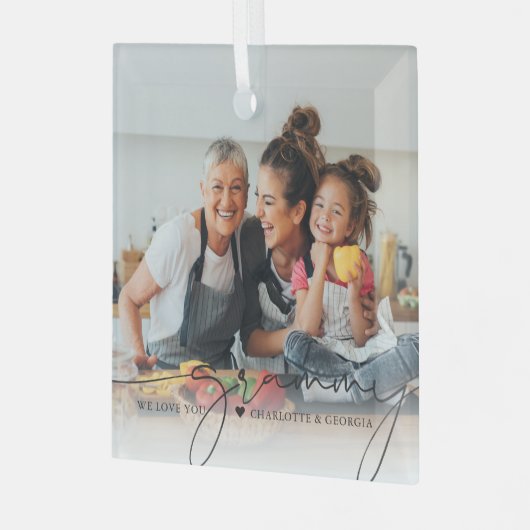 Grammy Script Overlay | Wir Liebe Sie Ornament Aus Glas (Vorderseite links)