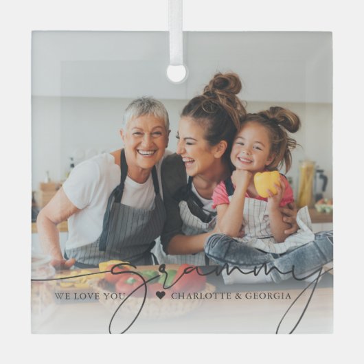Grammy Script Overlay | Wir Liebe Sie Ornament Aus Glas (Vorderseite)