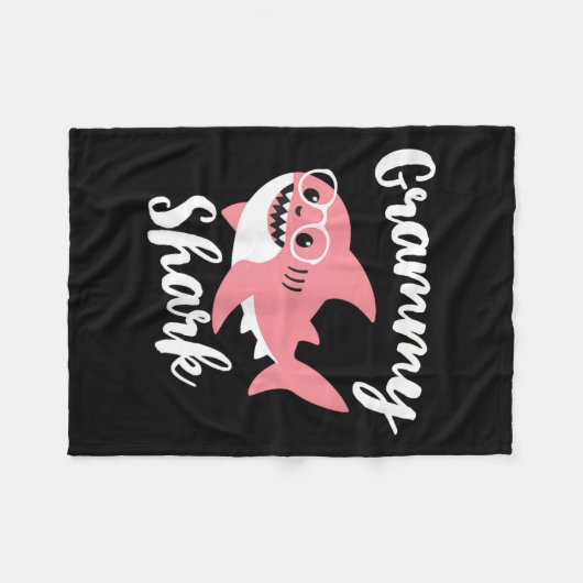 Grammy Shark Mother's Day Grandma Funny Fleecedecke (Vorderseite (Horizontal))