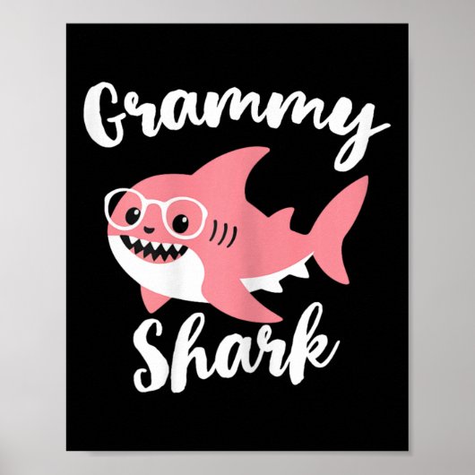 Grammy Shark Mother's Day Oma Funny Poster (Vorne)
