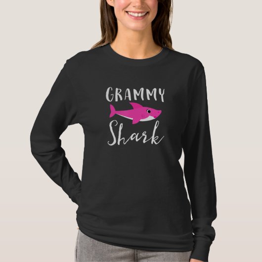 Grammy Shark Oma Großmutter Pink Shark Graphi T-Shirt (Vorderseite)