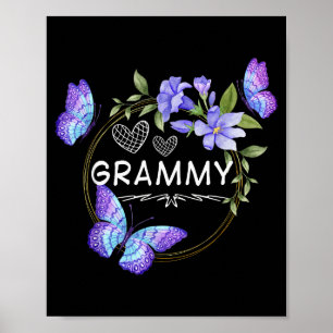 Grammy-Shirt für Frauen mit Schmetterlingen Mutter Poster