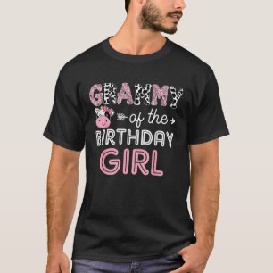 Grammy The Birthday Girl Farm Cow Matching Fami T-Shirt