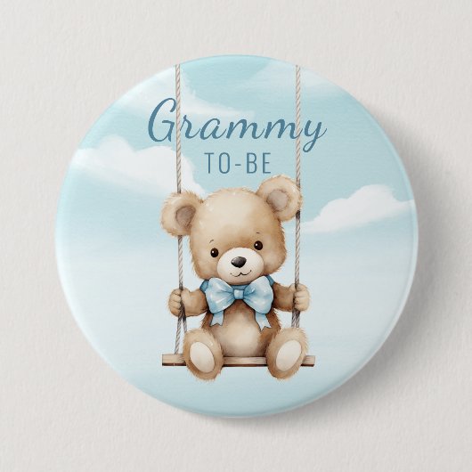 Grammy To Be Teddy Bear Schaukel Button (Vorderseite)