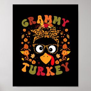 Grammy Truthahn Lustiger Herbst Thanksgiving Famil Poster
