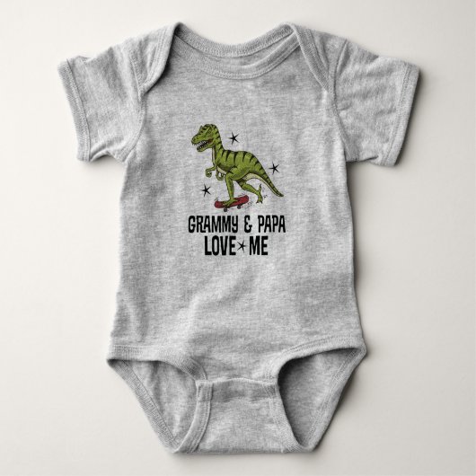 Grammy und Papa Liebe Me Dinosaurier Baby Strampler (Vorderseite)
