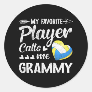 Grammy Volleyball Mein Lieblingsspieler ruft mich Runder Aufkleber