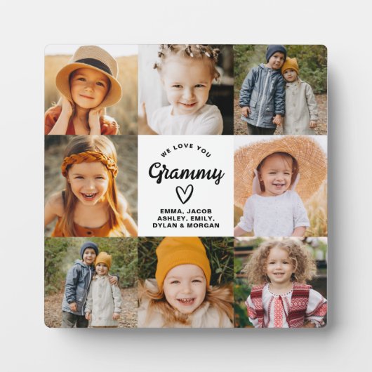 Grammy wir Liebe Sie hören moderne Fotocollage Fotoplatte (Vorderseite)