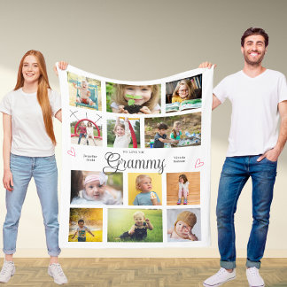 Grammy Wir Liebe Sie Personalisiert Hearts Moderne Fleecedecke