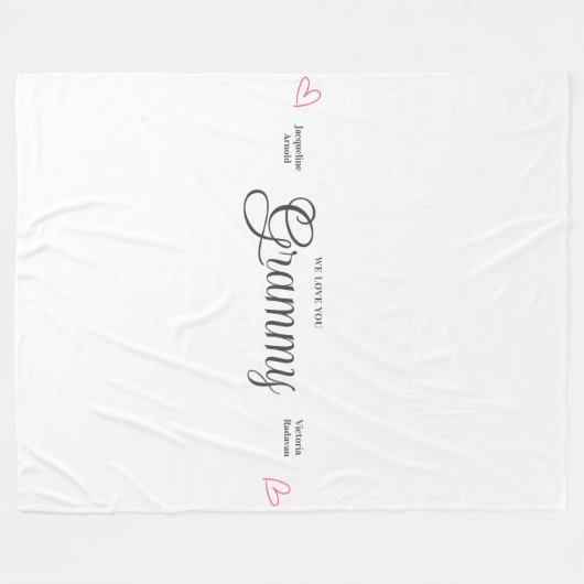 Grammy Wir Liebe Sie Personalisiert Herzen Fleecedecke (Vorderseite (Horizontal))
