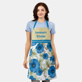 Grammy's Kitchen - blaues Blumenmuster und gelbes Schürze (Getragen)