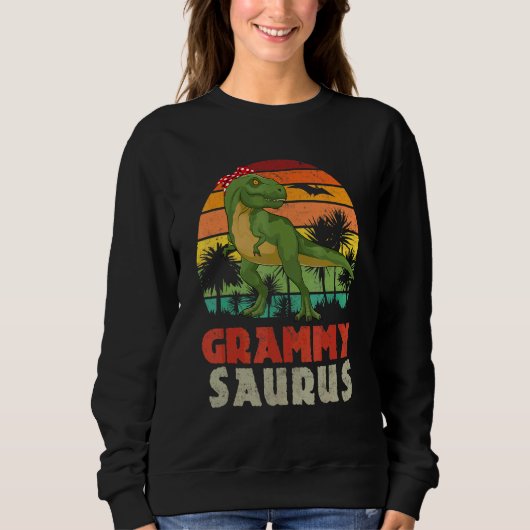 Grammysaurus Rex Dinosaur Familie Matching Sweatshirt (Vorderseite)